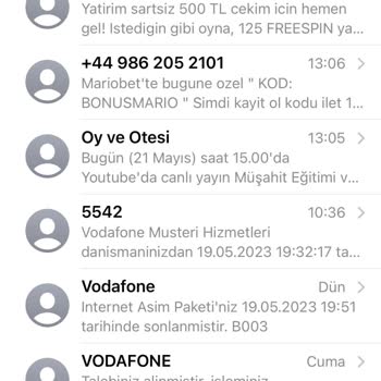 Vodafone Hattıma Bahis Sitelerinden Mesajlar Gelmesi