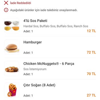 McDonald's Yanlış Ürün Teslimatı