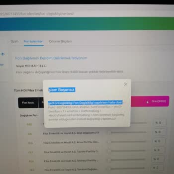 Fiba Emeklilik Fon Dağılım Değişikliği Hatası