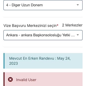 VFS Global Invalid User Hatası & Geri Ödeme