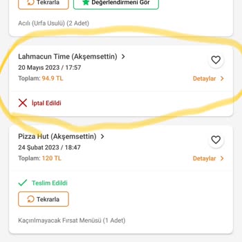 Nata Vega Lahmacun Time Sipariş Gönderemiyor