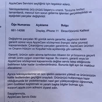 Apple Store Apple İphone 11 128 GB Cihazımda Servis Yok Ve Hücresel Ağ Sorunu Yaşadım