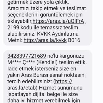Aras Kargo Teslim Edilmeyen Ürün