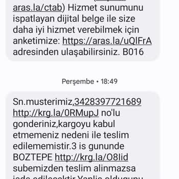 Aras Kargo Teslim Edilmeyen Ürün