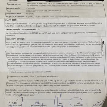 Konya Kent Plaza FLO Tüketici Hakem Heyeti Kararını Uygulamıyor.