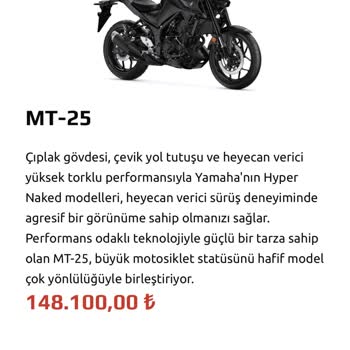 Yamaha Motosiklet Gereken Fiyatın Üstünde Fiyat Vermek