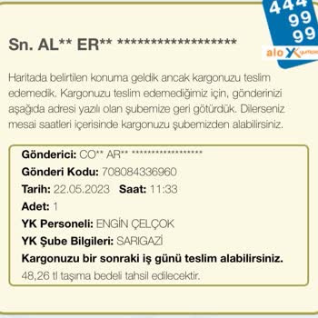 Yurtiçi Kargo İle Teslim Edilmeyen Ürün