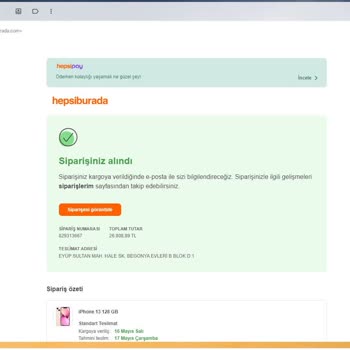 Hepsiburada.com Sitesinden Alınan Ürün Teslim Edilmiyor.