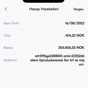 Norveç'ten Türkiye'ye Para Transferinde VakıfBank'ın Masrafı Çok Yüksek