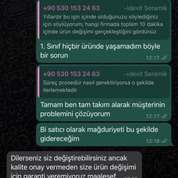İdevit Defolu Ürünü Değiştirmiyor