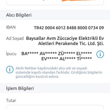 Akbank IBAN Numarası İle Kayıtlı Kişinin Bilgisini Vermiyor