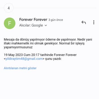 Google Play Geri Ödeme Yapmadı