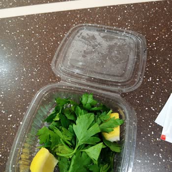 Hacıoğlu Restaurant Lahmacun Yanında Garnitür Yerine Maydanoz Veriyor