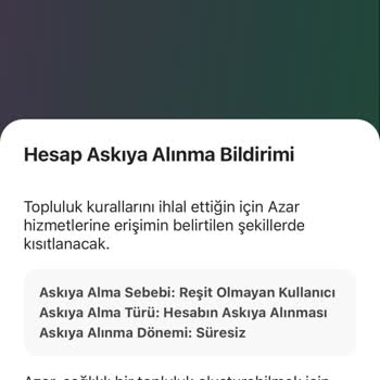 Azar Chat Azar Süresiz Ban