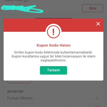 Demokrasi Bileti Kupon Kodu Hatası