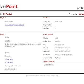 ServisPoint Gönderdiğim Anakartı Unutturmaya Çalışıyorlar