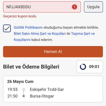 Demokrasi Bileti Kupon Kodu Geçersiz Gözüküyor