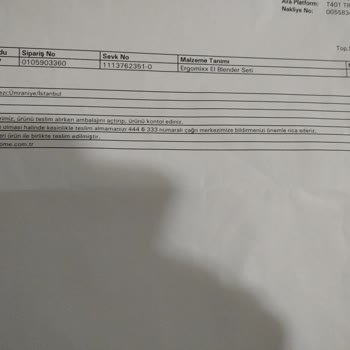 Bosch El Blender Haznesi Kırık Geldi