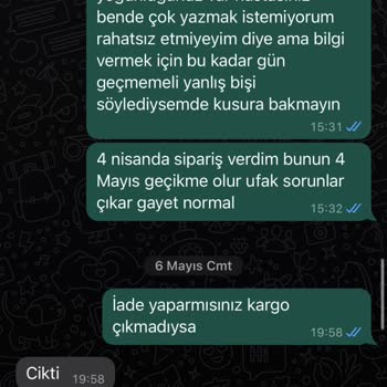 Lorijinalshop İade Kargo Üslup Memnuniyetsizlik