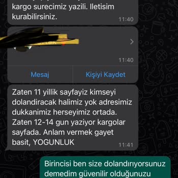 Lorijinalshop İade Kargo Üslup Memnuniyetsizlik