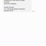 Adana Büyükşehir Belediyesi Zeydan Karalar SMS İptali
