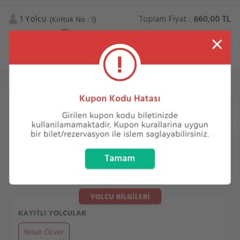 Demokrasi Bileti Kupon Kodum Hata Veriyor