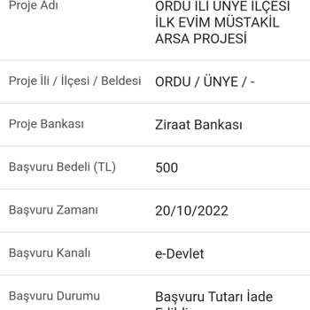 TOKİ İlk Arsam O Ara İadesi