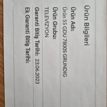Grundig TV Değişim Talebi Sorunu.