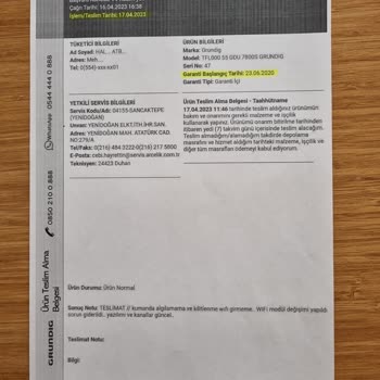 Grundig TV Değişim Talebi Sorunu.