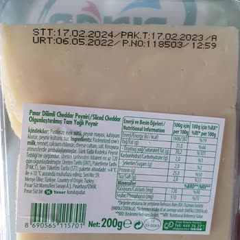 Pınar Cheddar 200 Gram Paketli Peynir Ürününün Küflenmesi