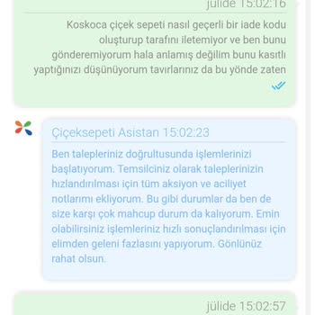 ÇiçekSepeti Aldığım Ürünü İade Edemiyorum.
