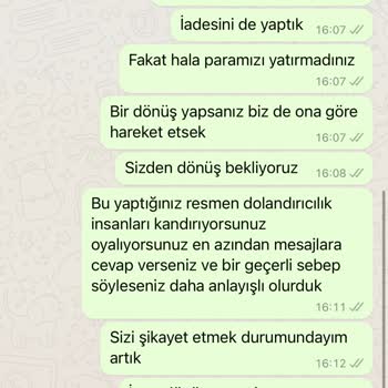 Baby Çapa Ürün İadesinden Sonra Paramı Göndermiyorlar