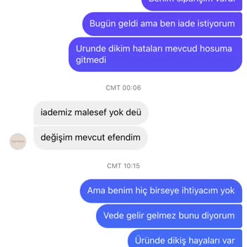 Qarmacha Kusurlu Ürünün Gönderimi Ve Hiçbir Yerde Belirtmeyip İade Yok Denmesi!