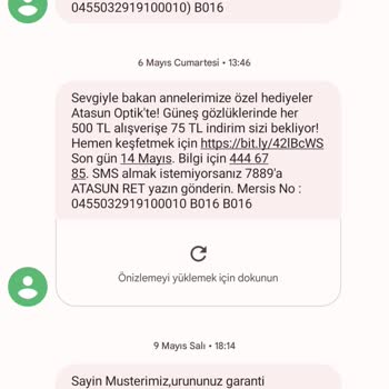 Atasun Optik'ten Gözlük Garanti Sorunu