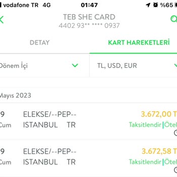 TEB Kredi Kartı Harcama İtiraz Süresi 120 Gün. Benden Para Çıktıktan