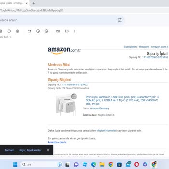 Amazon Sipariş İptali