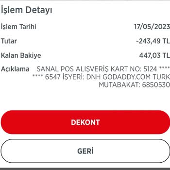 Godaddy Benden Habersiz Hesabımdan Para Çektiniz!
