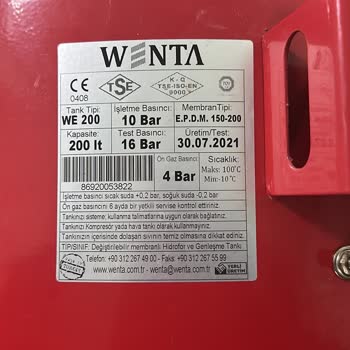 Wenta Makine Hidrofor Kazanı Kalitesizliği