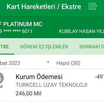 Turkcell Kredi Kartı İle Ödediğimiz Faturaları İspat Edemiyoruz.