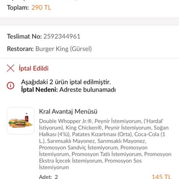 Trendyol Yemek Sipariş Teslimatı Yapılmadığı Halde Ücret İadesi Yapılmıyor