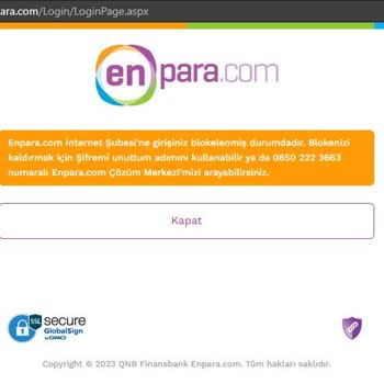 Enpara Hesaba Bloke Konulması