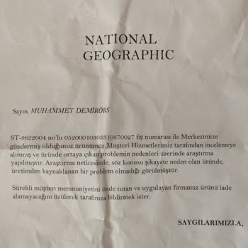 National Geographic Giyim Ürünleri National Geographic Sweat Mont Sökülen Hatalı Cep. Değişim İade Sorunu
