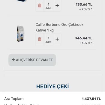 Kahve.com Hediye Çeklerinde Daha Azmış Gibi Gösteriyor
