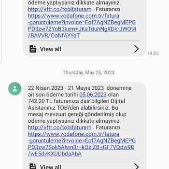 Vodafone'un Yanlış Sahte Fatura Tutarı Oluşturması.