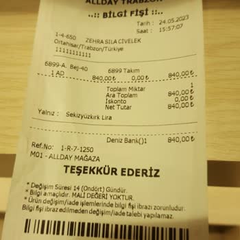 Allday Mağazasından Ürün Aldım, İade Etmem İçin İzin Vermediler