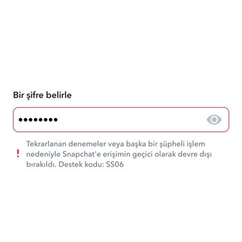 Snapchat Ss06 Kodunda Hesap Açma Hatası