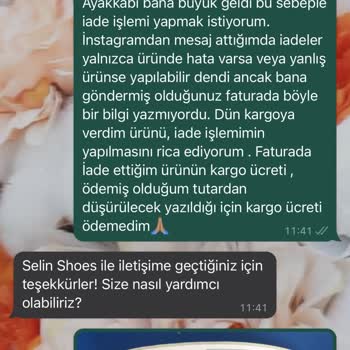 Selin Shoes İade/konu Hakkında Bilgi Eksikliği