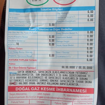 Bursa Gaz Fatura Okumadan Gitmesi