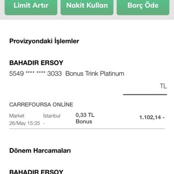 Carrefour SA Garanti Pay Ödemesi.