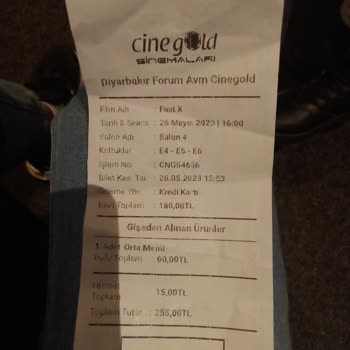 CineGold Fişte Yazan Saatle İçerinin Uyumsuz Olması!